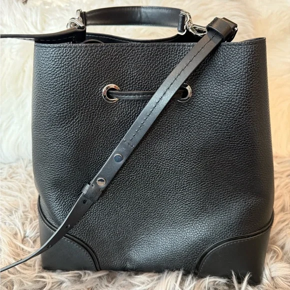 Michael Kors Black Leather Bucket Bag - Picture 10 of 16